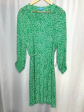 NWT Draper James RSVP Floral Smocked Dress, Large Boho Cottage Fairy Lined VNeck